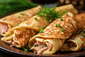 Crepes prosciutto e formaggio